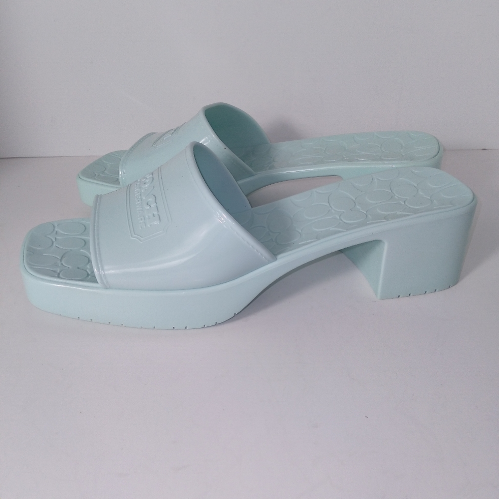 Coach Scarlett Women's Sea Mist Blue Slide On Sandals Size- 10 - Picture 4 of 9